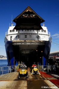 Baie-Comeau-Matane ferry on your snowmobile