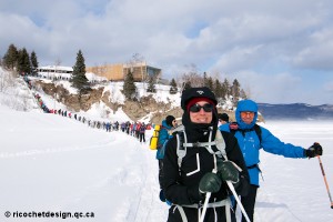 While departures are in single file, soon the participants take their distance at their own pace.