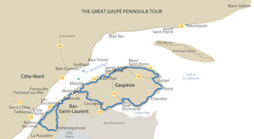 map of gaspe