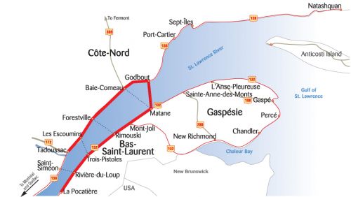 St Lawrence Ferry Crossings Map