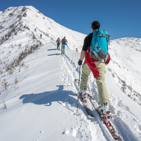 Backcountry skiing in the Chic-Choc Mountains