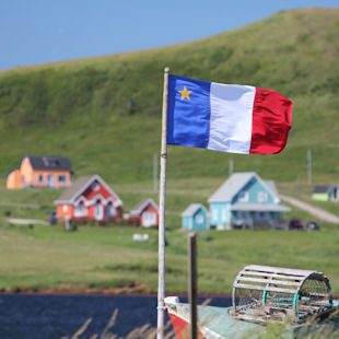 Acadian flag in the Îles de la Madeleine
