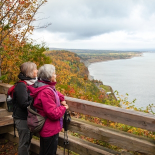 Two women in Forillon National Park