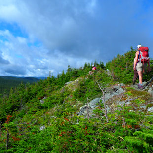 Hiking in the mountains of Gaspésie