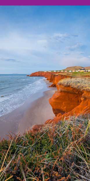 Red cliffs in the Îles de la Madeleine