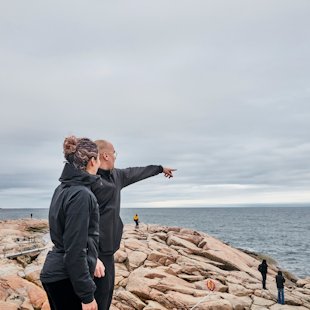 Couple at Cap-de-Bon-Désir Interpretation and Observation Center