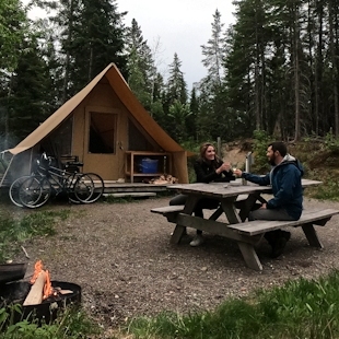 Tente de prêt-à-camper au parc national du Lac-Témiscouata, Bas-Saint-Laurent