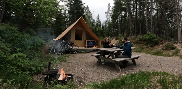 Tente de prêt-à-camper au parc national du Lac-Témiscouata, Bas-Saint-Laurent