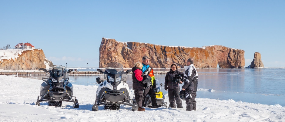 What to See by Snowmobile in Eastern Québec: Percé Rock