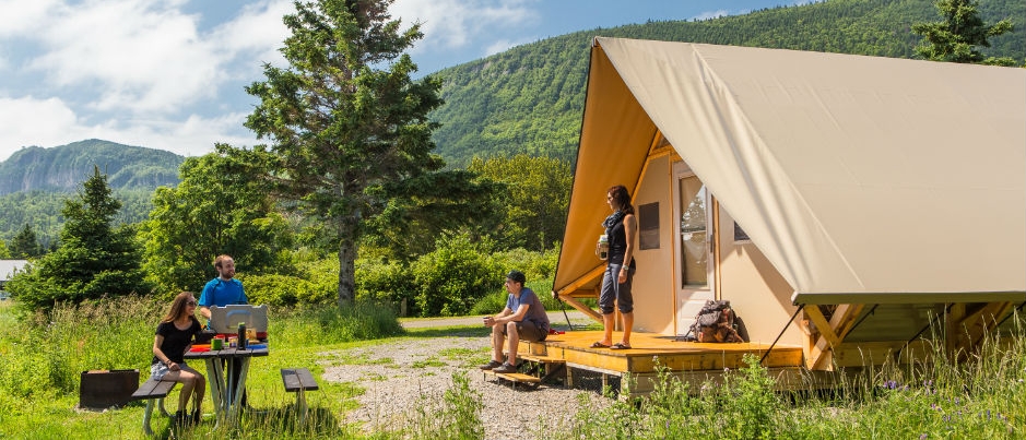 What Unusual Accommodations Are Offered in Gaspésie?