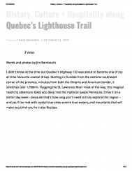 Quebec's Lighthouse Trail